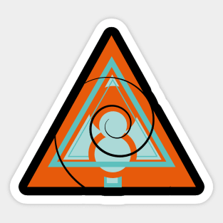 Orange Triangle geometric abstract Sticker